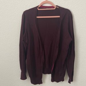 Long sleeves Burgundy Cardigan with dress up buttons “WOMAN” style by TCHIBO.
